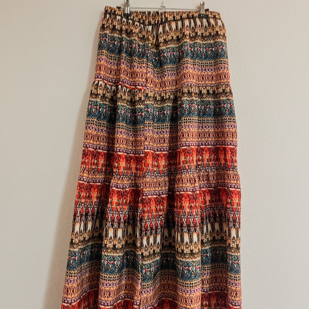 Vibrant A-Line Skirt with Multicolor Patterns